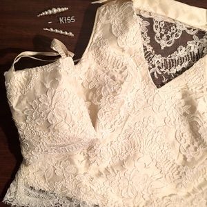 Vintage White Lace Top and Hand bag